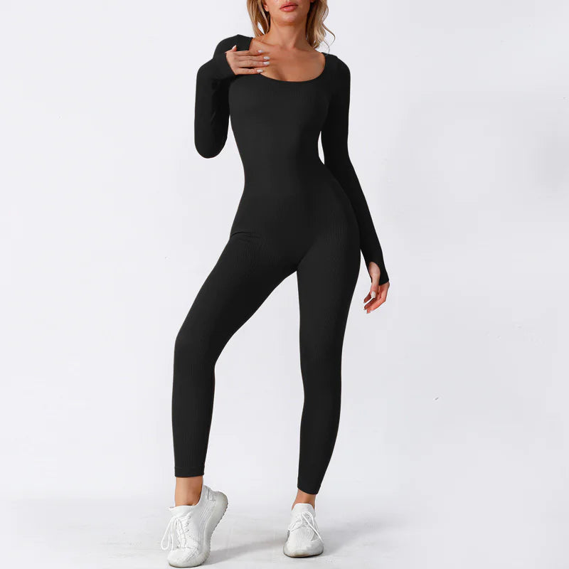 Women's Seamless Yoga Jumpsuit Long Sleeve