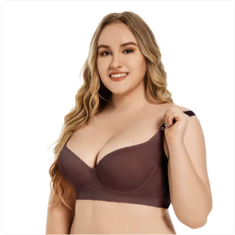 Large Size Seamless Steel Ring Push Up Bra