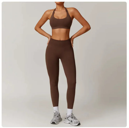 Seamless Backless Yoga Set 2 Piece Bra & Leggings