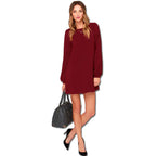 Women's Long Sleeve Loose Fit Mini Dress