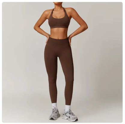 Seamless Backless Yoga Set 2 Piece Bra & Leggings