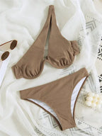 Women's Solid Ribbed Bikini Set