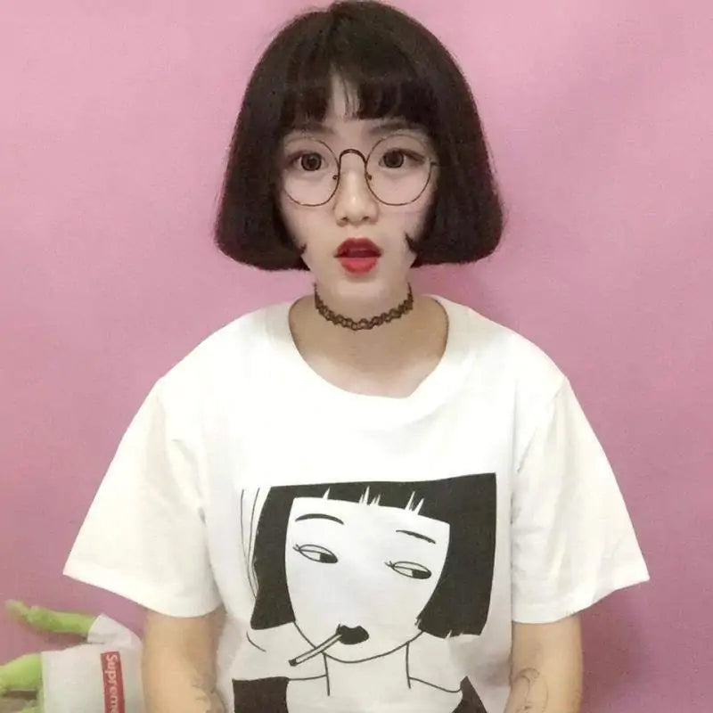 Anime Smoking  Girl Tshirt