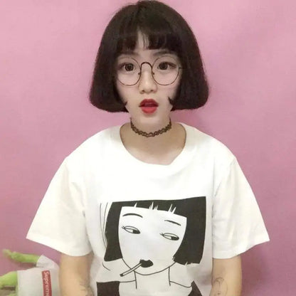 Anime Smoking  Girl Tshirt