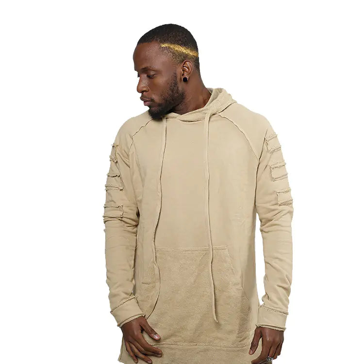 Men's Long Hoodie, Hip Hop Hoodie, Outerwear Sweatshirt