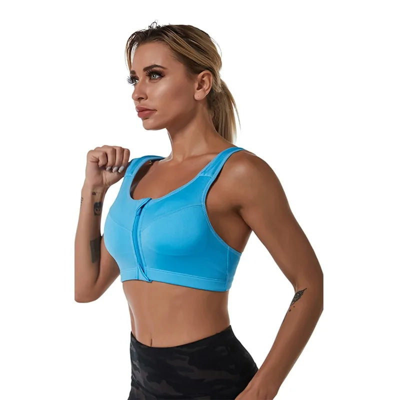 Womens Zip Up Sports Bra