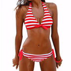 Women's Striped Push Up Bikini Swimwear