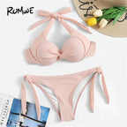 Women's Knotted Bandeau Bikini Set