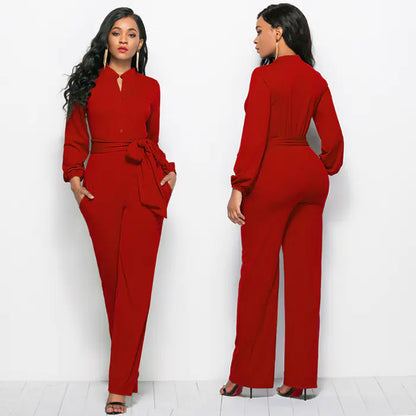 Women's Plus Size Long Sleeve Jumpsuit