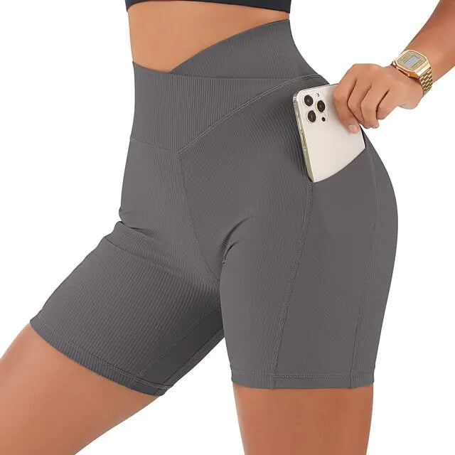 Women's High Waist Workout Seamless Fitness Yoga Shorts