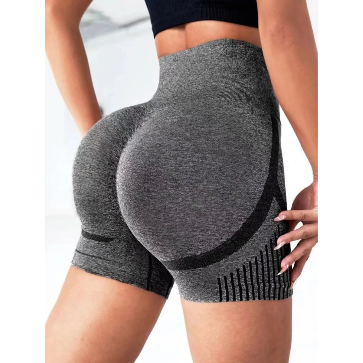 Seamless High-Waist Yoga Shorts Main image
