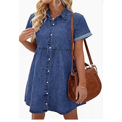 Women's Ruffled Denim Dress