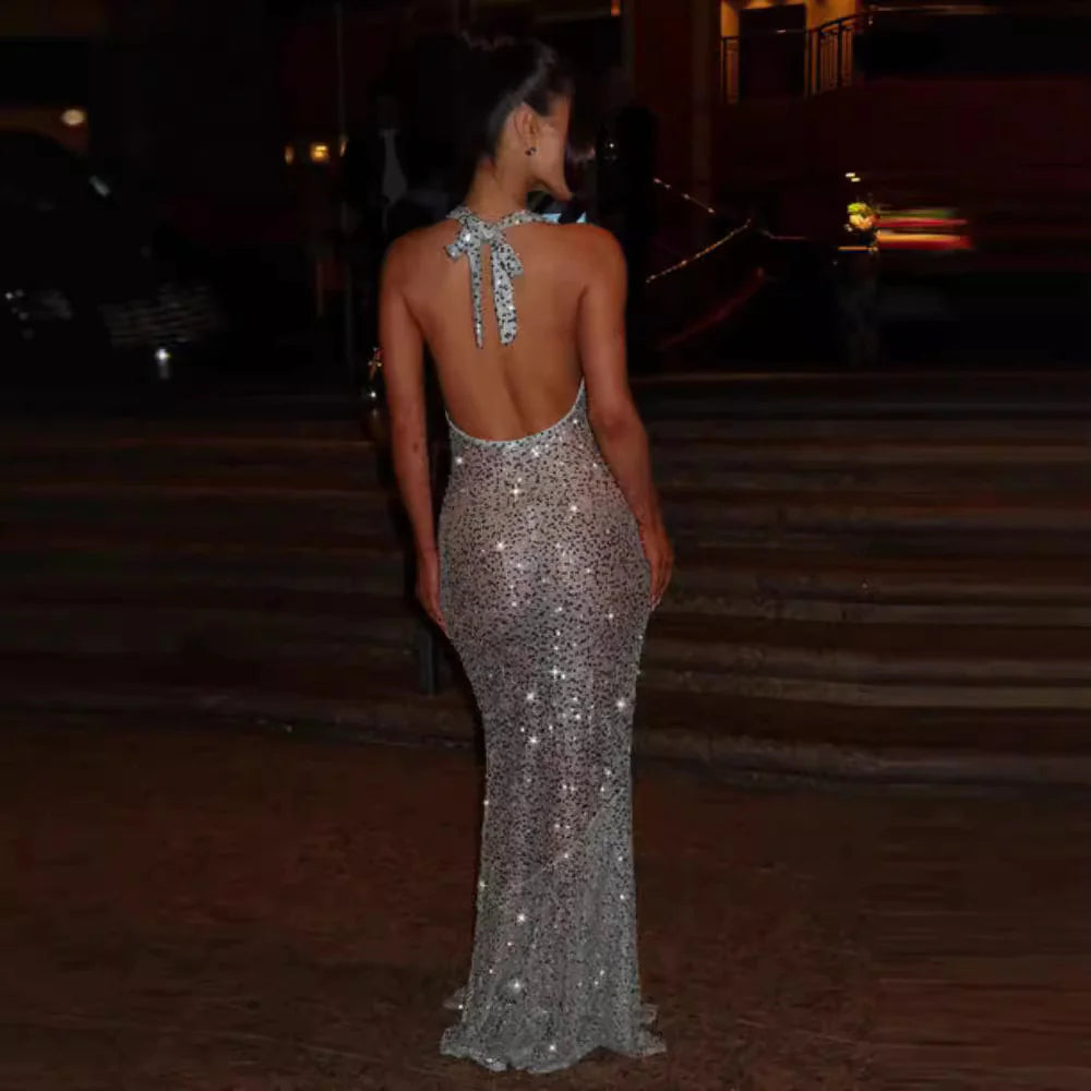 Women's Luminous Halter Dress