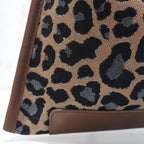 Leopard Print Canvas Shoulder Bag