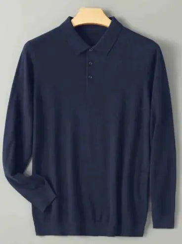 Men Long Sleeved Knitted Shirt