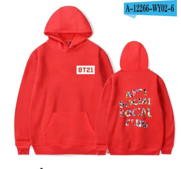 Unisex BTS Cartoon Style Hoodie And Merchandise Hoodie