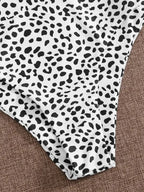 Women's Leopard Print Cut Out Underwire High Waist Bikini