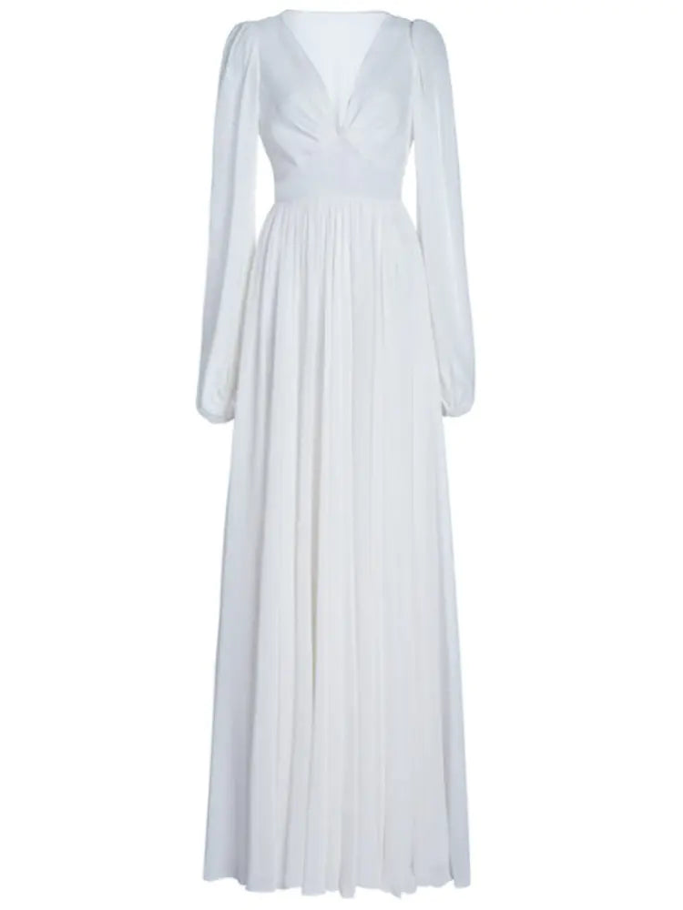 Women's Retro Style Slim White Dress With French Court Elegance