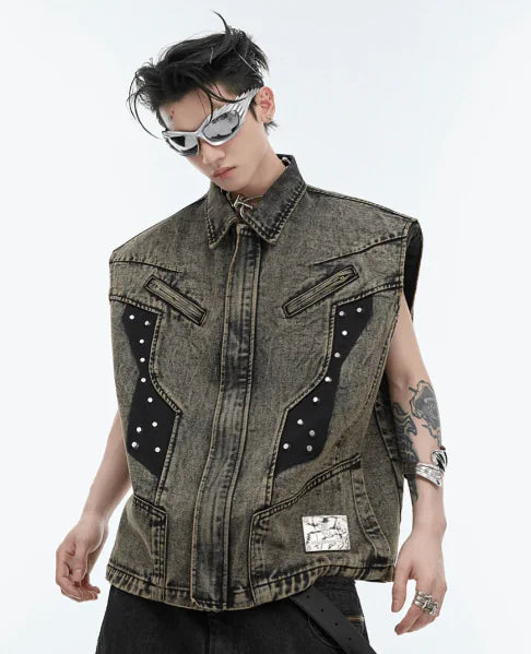 Edgy Sleeveless Jacket for Men Main image