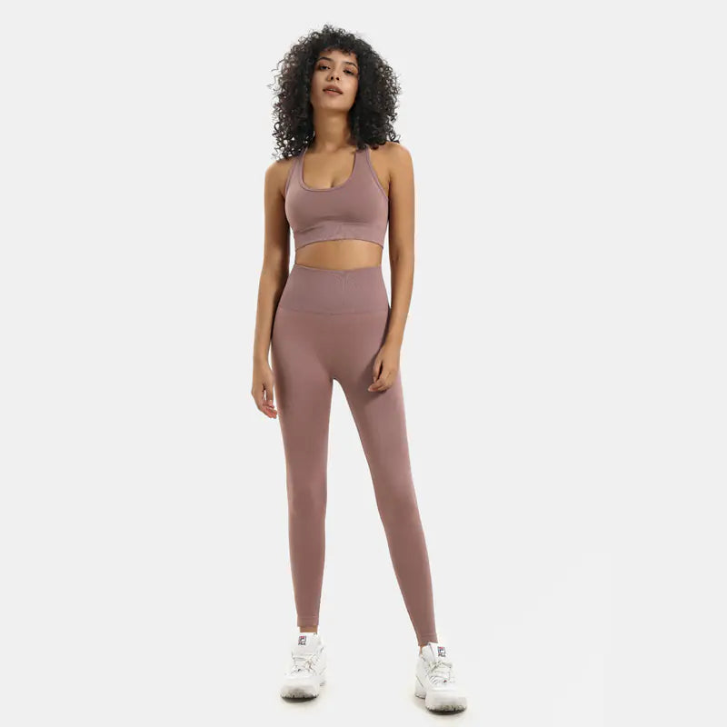 Women's Seamless Knit Yoga Set Activewear Outfit