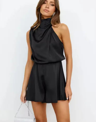 Women's Sleeveless Satin Jumpsuit