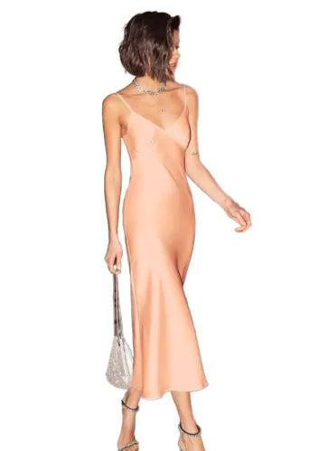 Women's Silk Sleep & Long Strappy Dress