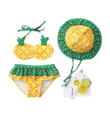Kids Fruit Print Bikini Set For Girls