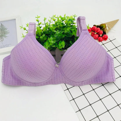 6 Pieces Large Cotton Moms Steel Rimless Bra