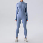 Women's High Elastic Zipper Yoga Jumpsuit