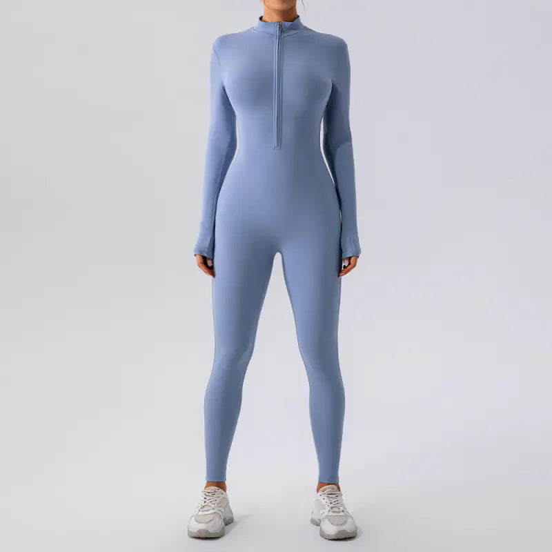 Women's High Elastic Zipper Yoga Jumpsuit
