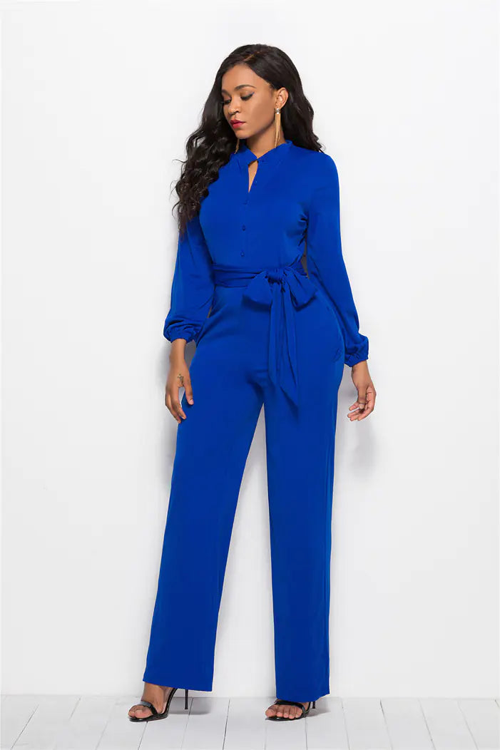 Women's Plus Size Long Sleeve Jumpsuit