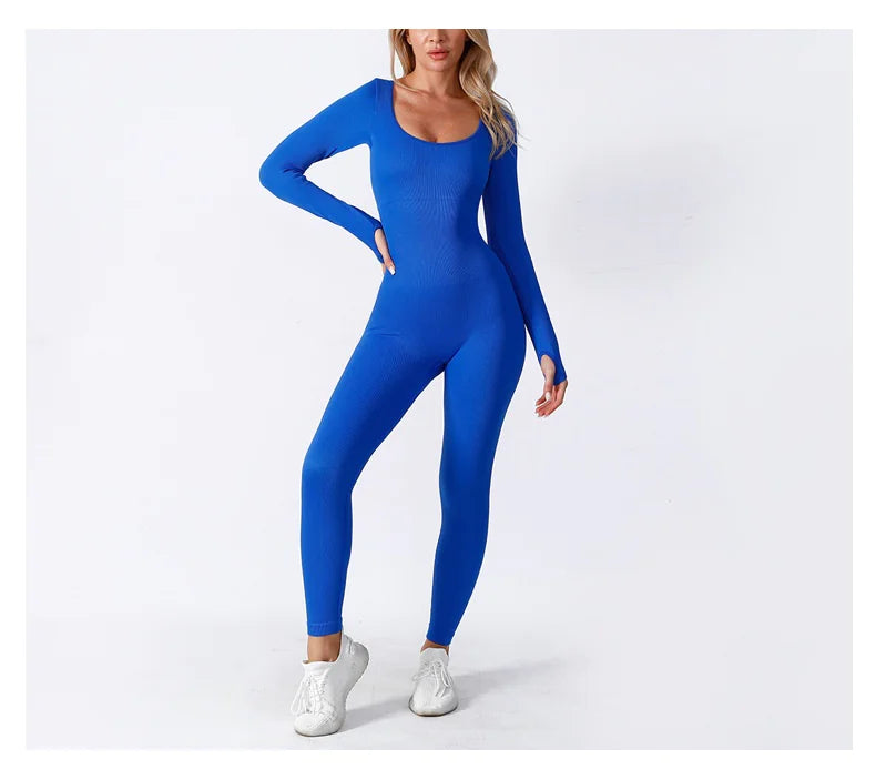 Women's Seamless Yoga Jumpsuit Long Sleeve