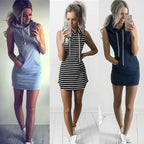 Women's Hooded Striped Dress