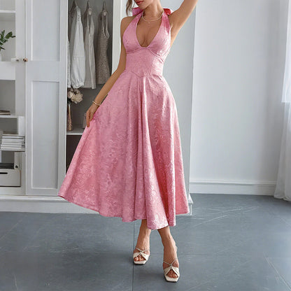 Women's Halter Backless Dress