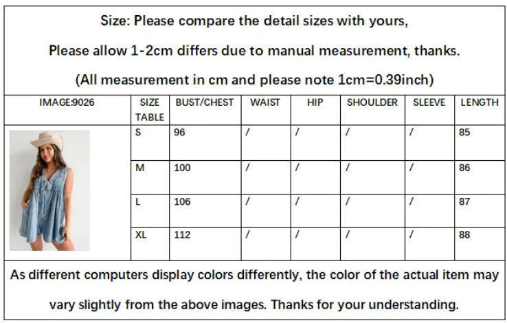 Women's Denim Sleeveless Jumpsuit