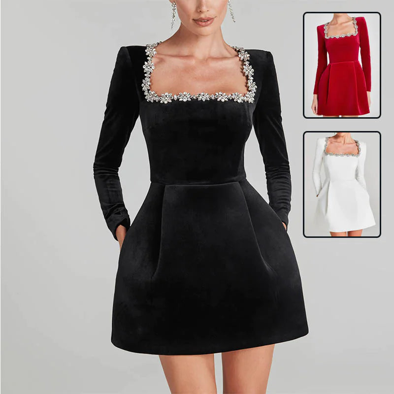 Women's Floral Rhinestone Dress