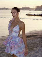 Women's Floral Halter Jumpsuit Dress