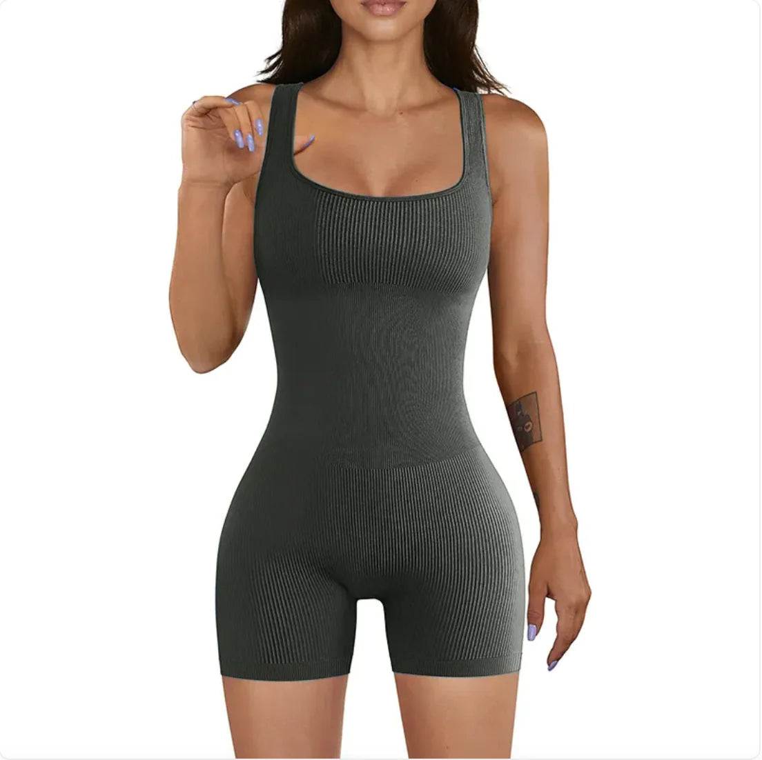 Women's Ribbed Yoga Jumpsuit Secondary image