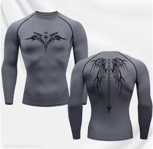 Anime Print Gym Running Compression Quick Dry Tshirt