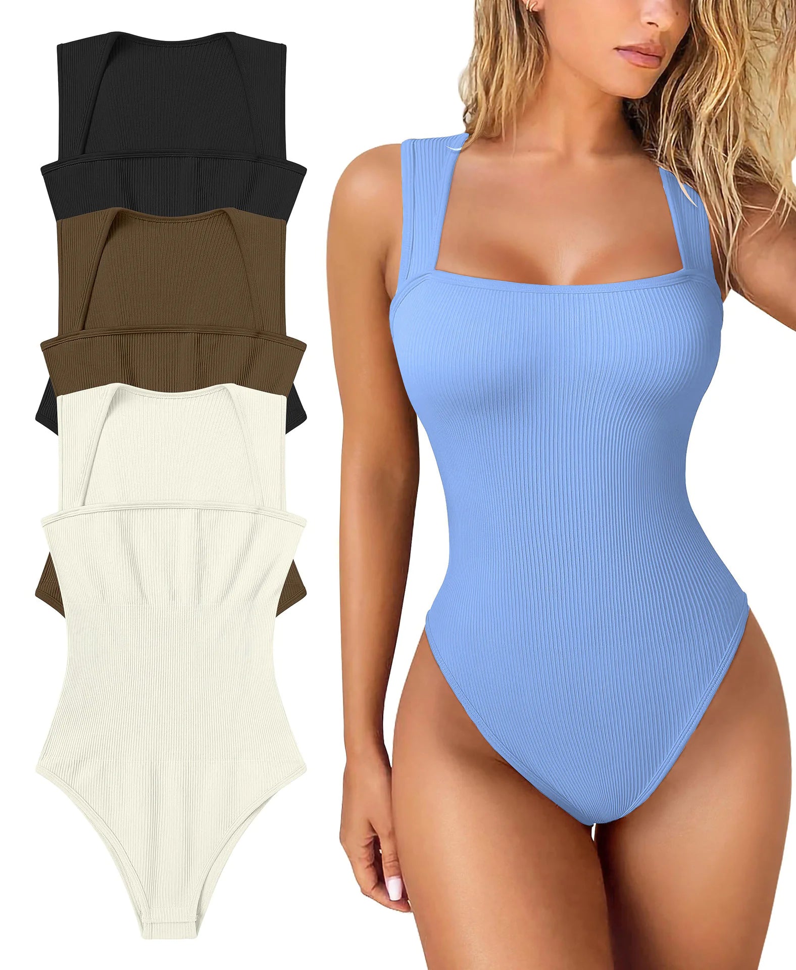 Women's Square Neck Sleeveless Jumpsuit