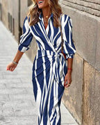 Women's Striped Cardigan Dress
