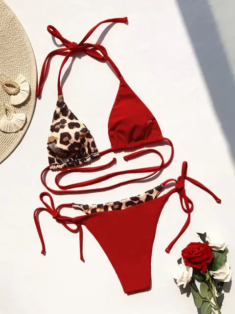 Women's Ellolace Leopard 2 Piece Bikini Set