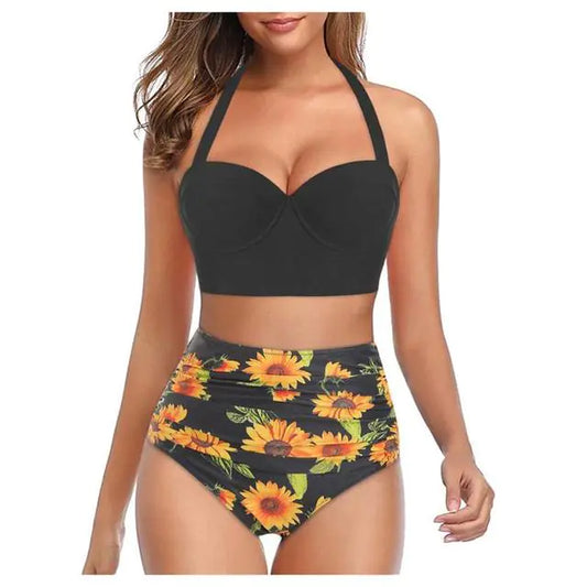 Women's Floral High Waist Bikini Set