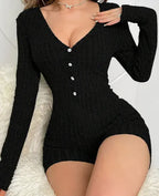 Women's Casual Slim Rib Knitted Jumpsuit