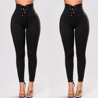 Women's Yoga Pants with Studded Waist Fashionable Activewear