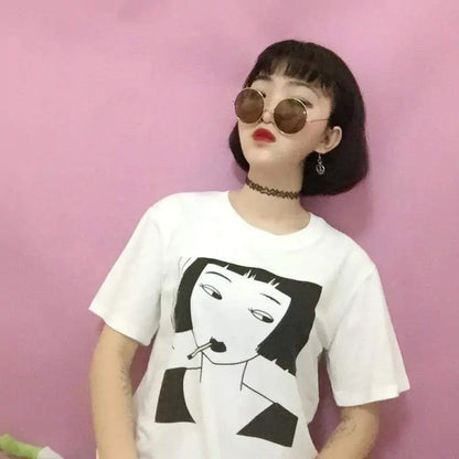 Anime Smoking  Girl Tshirt