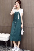Women's Solid Color Strap Dress