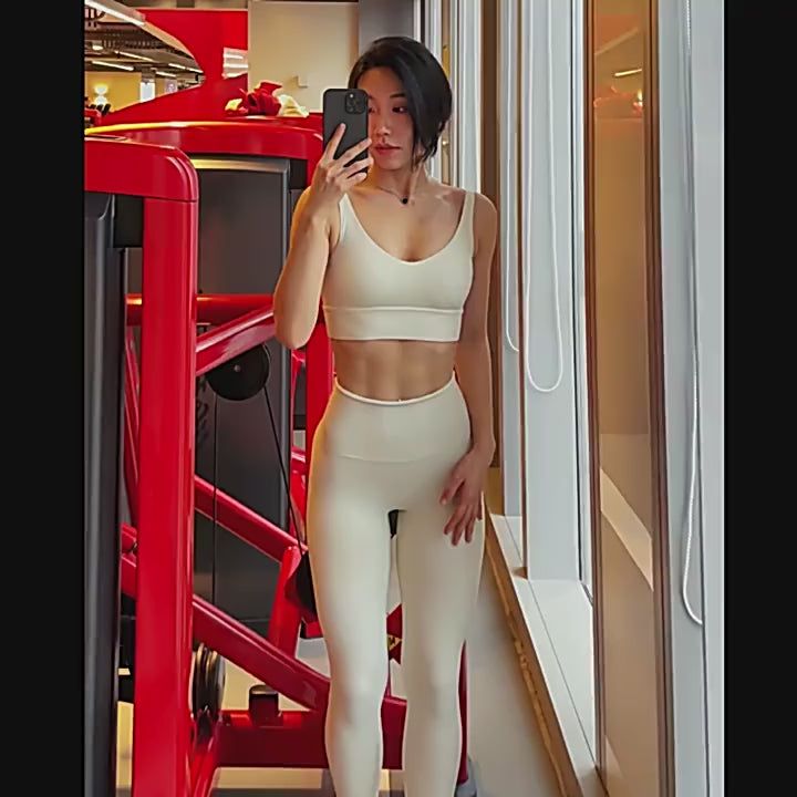SOISOU Nylon Tracksuits Womens Yoga Gym Set Sports Suit