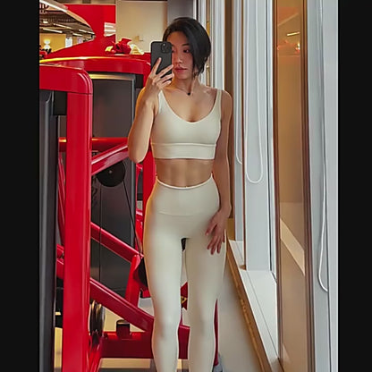 SOISOU Nylon Tracksuits Womens Yoga Gym Set Sports Suit