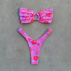 Women's Printed Pleated Bikini